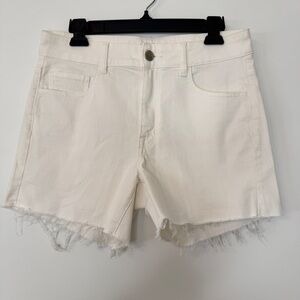 American Eagle Ne(x)t Level Stretch Hi Rise Shortie Denim Jean Shorts White 10